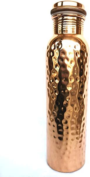 GreenTree Pure Copper Hammered Yoga Water Bottle 1L