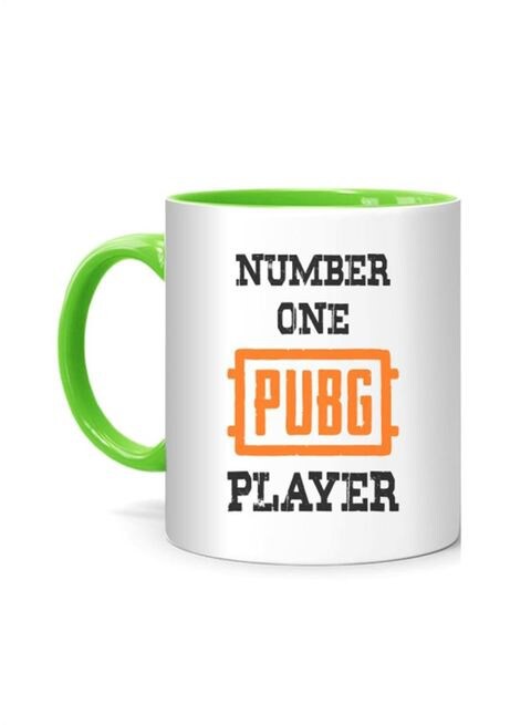 FMstyles PUBG No. 1 Player Printed Mug White/Green 10 cm