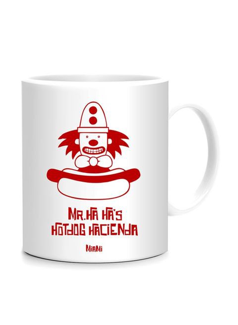 FMstyles Hotdog Hacienda Printed Mug White/Red 10 cm