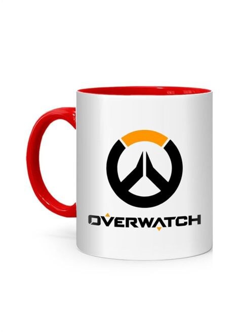 FMstyles Overwatch Game Design Printed Mug White/Red 10 cm