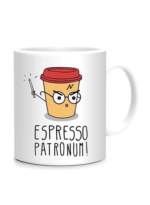 FMstyles Espresso Patronum Printed Mug White/Black 10 cm