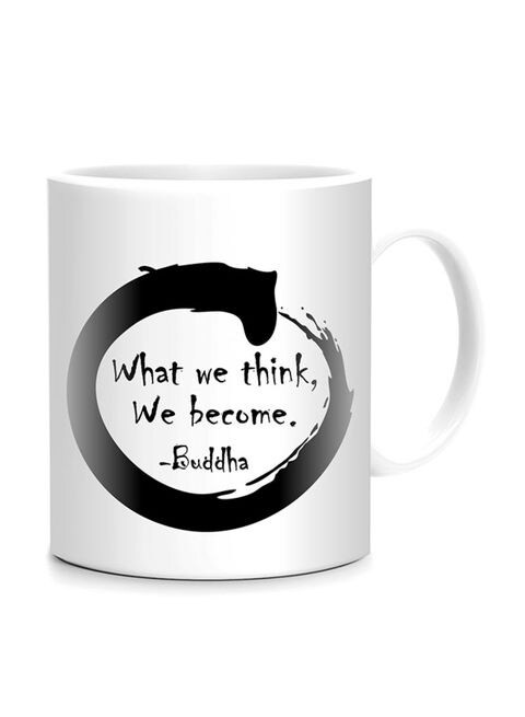 FMstyles What We Think, We Become Printed Mug White/Black 10 cm