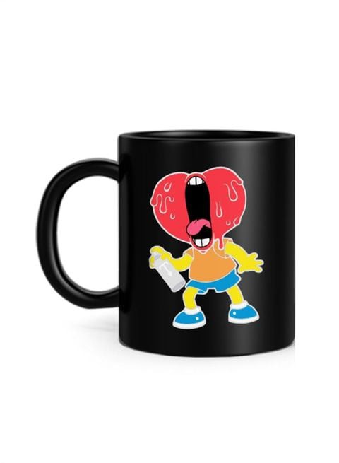 FMstyles Screaming Bart Black Mug Printed Mug Black 10 cm