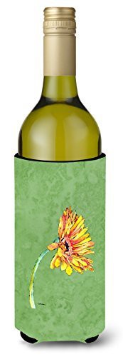 Caroline&#39;s Treasures 8854Literk Gerber Daisy Orange Wine Bottle Beverage Insulator Beverage Insulator Hugger, Wine Bottle, Multicolor