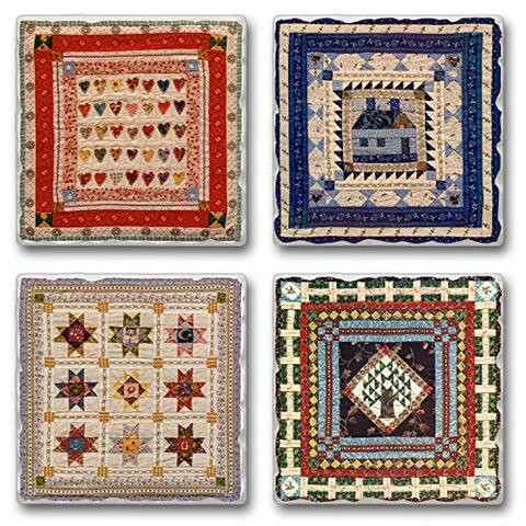 Highland Graphics American Quilts   4 Tile Square assorted coasters Drink Coasters   code 446