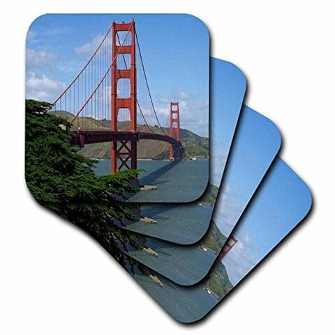 3dRose Golden Gate Bridge San Francisco Coaster, Soft, Set of 4