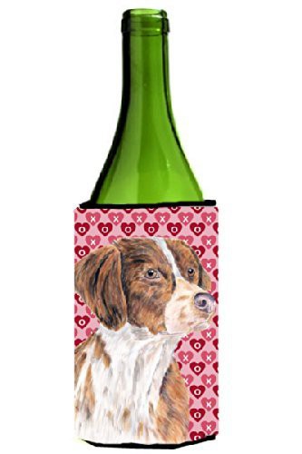 Caroline&#39;s Treasures Brittany Hearts Love And Valentine&#39;s Day Portrait Wine Bottle Koozie Hugger, 750 Ml, Multicolor