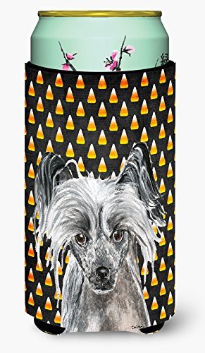 Caroline&#39;s Treasures Sc9536Tbc Chinese Crested Halloween Candy Corn Tall Boy Beverage Insulator Beverage Insulator Hugger, Tall Boy, Multicolor