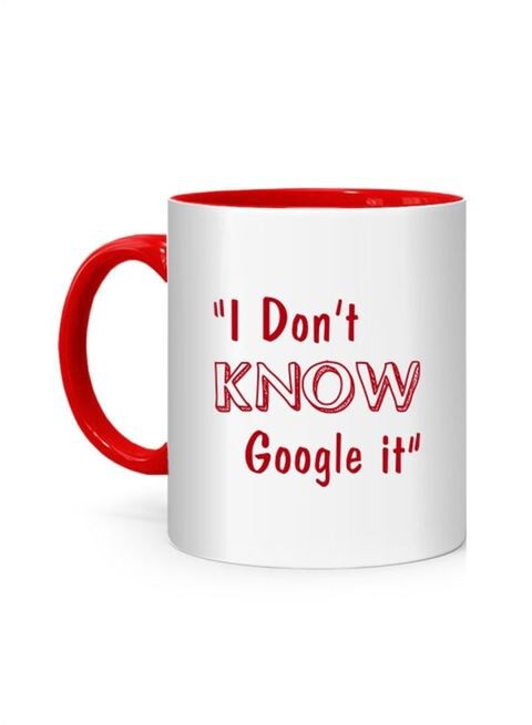 FMstyles I Don&#39;t Know, Google it Printed Mug White/Red 10 cm