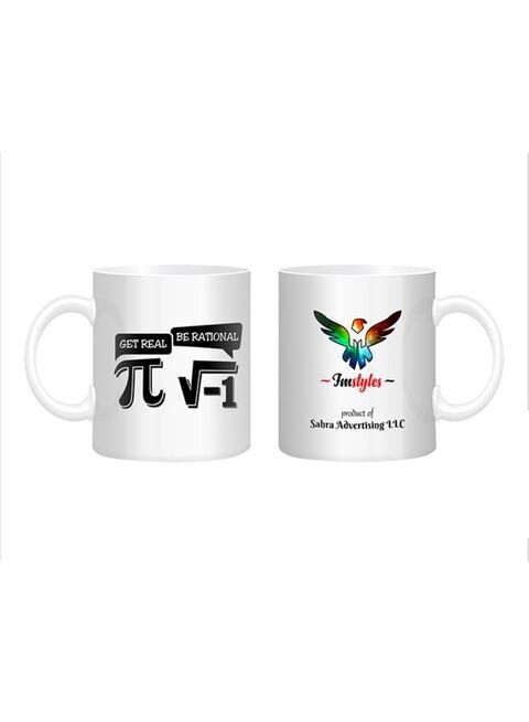 FMstyles Get Real Be Rational Printed Mug White/Black