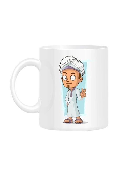 FMstyles Arabic Cartoon Printed Mug White 10 cm