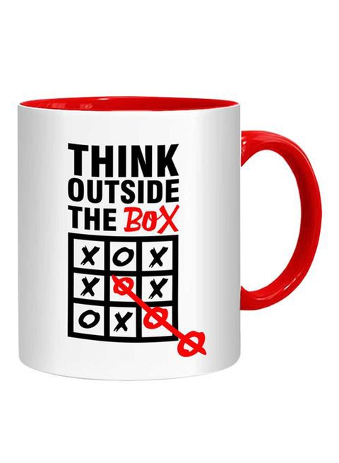 FMstyles Think Outside The Box Mug White/Black/Red 10 cm