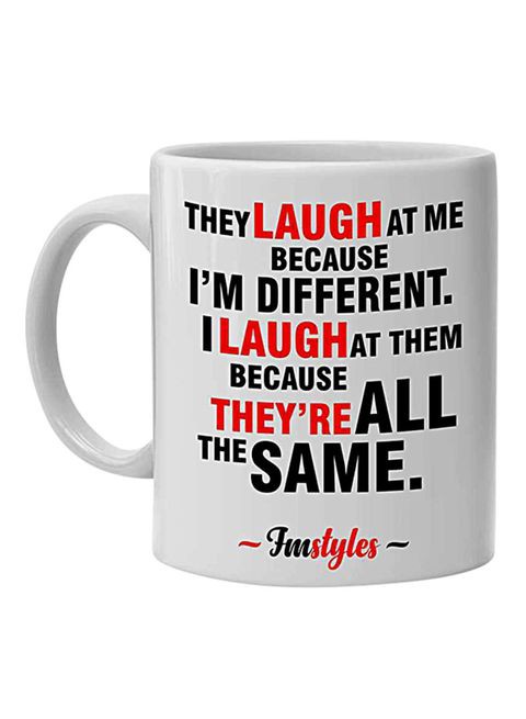 FMstyles Joker Funny Quote Printed Mug White 10 cm