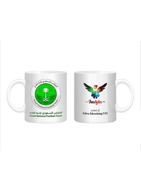 FMstyles Saudi National Football Team Printed Mug White/Green/Black