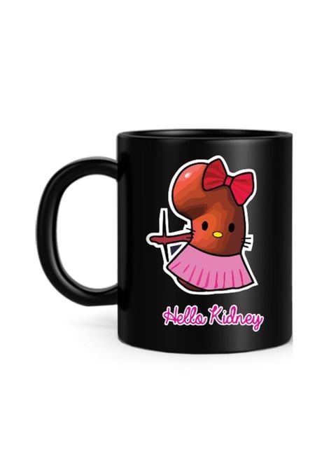 FMstyles Hello Kidney Printed Mug Black 10 cm