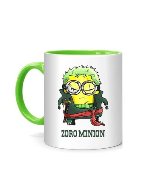 FMstyles Zoro Minion Printed Mug White/Green 10 cm