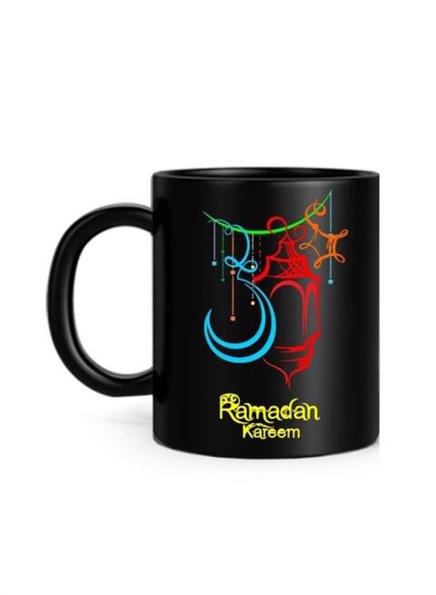 كوب بتصميم رمضان من FMstyles ، أسود 10 سم