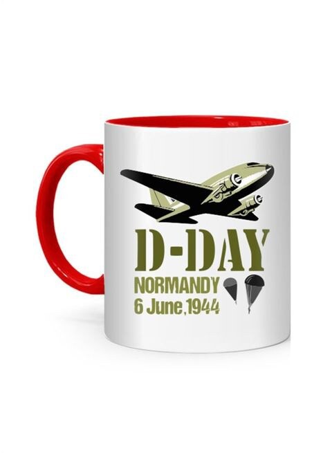 FMstyles D-Day Printed Mug White/Red 10 cm