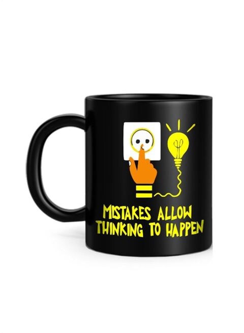 FMstyles Mistakes Allow Thinking To Happen Printed Mug Black 10 cm