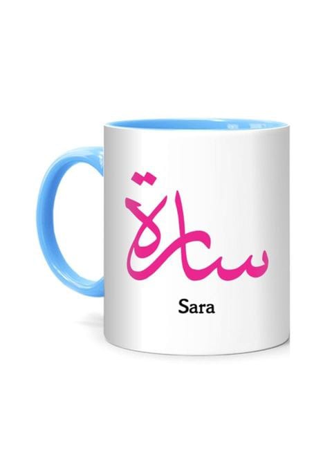 FMstyles Arabic Calligraphy Name Sara Printed Mug White/Blue 10 cm