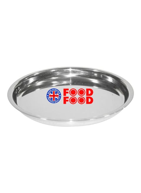 Generic Round Stainless Steel Plate Silver 30.5cm