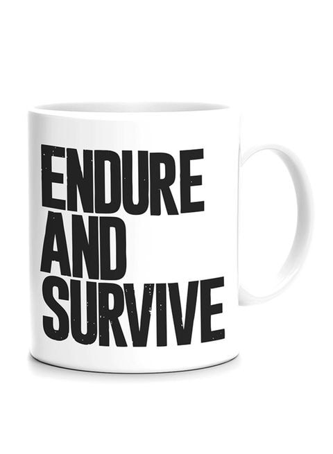 FMstyles Endure And Survive Printed Mug White/Black 10 cm