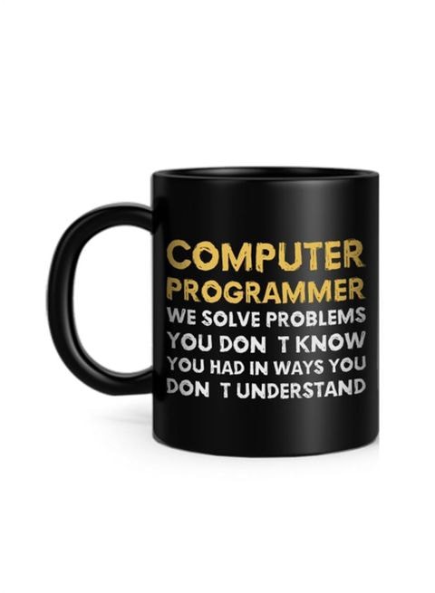 FMstyles Computer Programmer Printed Mug Black 10 cm