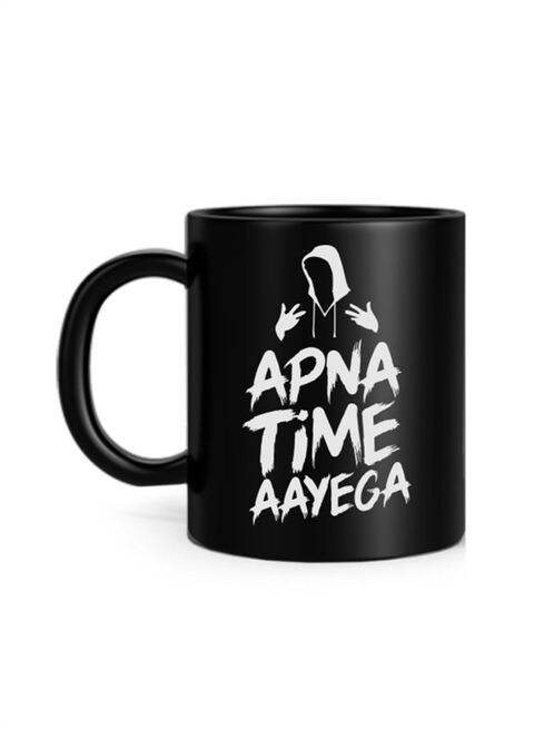 FMstyles Apna Time Ayeega Gullyboy Printed Mug Black 10 cm