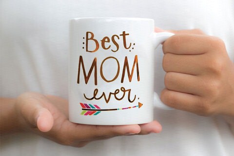 Giftmate Best Mom Ever Printed Ceramic Tea and Coffee Mug 320ml