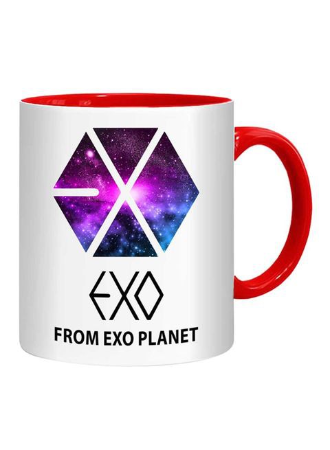 FMstyles EXO From EXO Planet Mug White/Red/Violet 10 cm