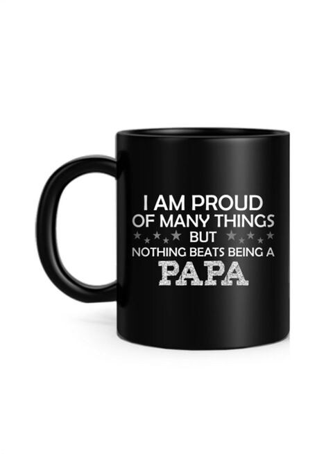 FMstyles Best Papa Quote Printed Mug Black 10 cm