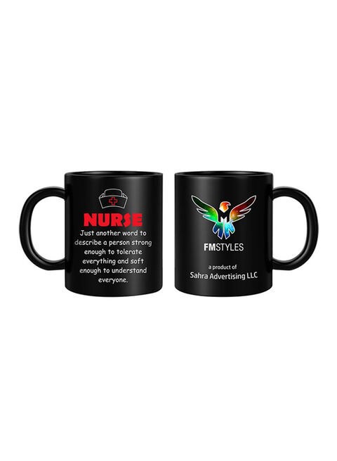 FMstyles Nurse A Strong Person Printed Mug Black 10ounce