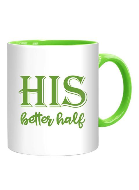 FMstyles HIS Better Half Mug White/Green 10 cm