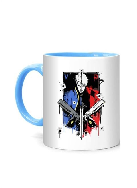 FMstyles Devils Never Cry Mug White/Blue 10 cm