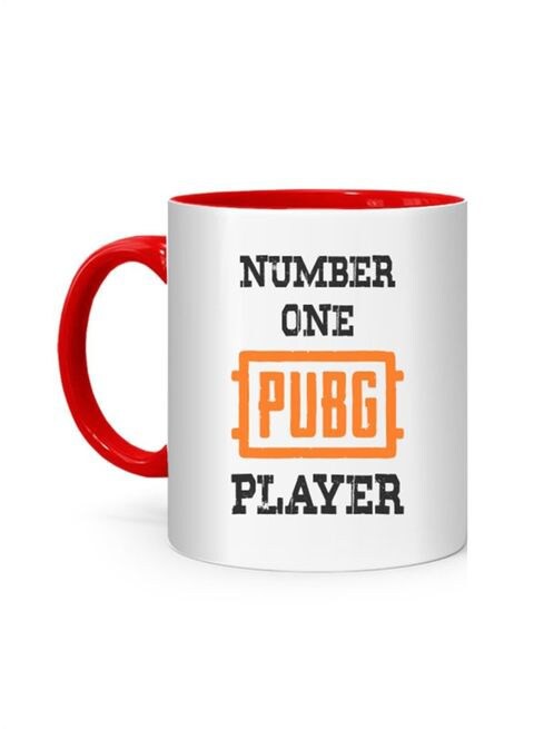 FMstyles Pubg No. 1 Player Printed Mug White/Red 10 cm