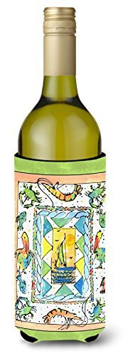 Caroline&#39;s Treasures 8092Literk Crab Sailboats And More Wine Bottle Beverage Insulator Beverage Insulator Hugger, Wine Bottle, Multicolor