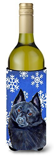 Caroline&#39;s Treasures Lh9294Literk Schipperke Winter Snowflakes Holiday Wine Bottle Beverage Insulator Beverage Insulator Hugger, Wine Bottle, Multicolor
