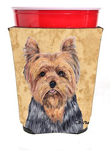 Caroline&#39;s Treasures Sc9123Rsc Yorkie Red Solo Cup Beverage Insulator Hugger, Red Solo Cup, Multicolor