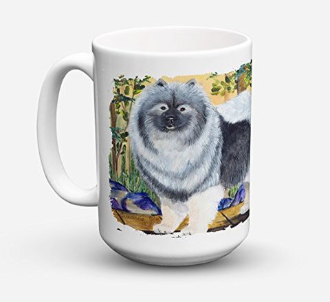 Caroline&#39;s Treasures Ss8127Cm15 Keeshond Dishwasher Safe Microwavable Ceramic Coffee Mug 15 Ounce, 15 Ounce, Multicolor