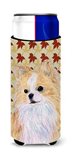 Caroline&#39;s Treasures Ss4383Muk Chihuahua Fall Leaves Portrait Ultra Beverage Insulators For Slim Cans, Slim Can, Multicolor