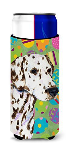 Caroline&#39;s Treasures Ss4814Muk Dalmatian Easter Eggtravaganza Ultra Beverage Insulators For Slim Cans, Slim Can, Multicolor