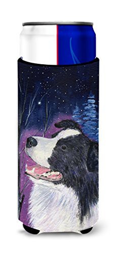 Caroline&#39;s Treasures Ss8369Muk Starry Night Border Collie Ultra Beverage Insulators For Slim Cans, Slim Can, Multicolor