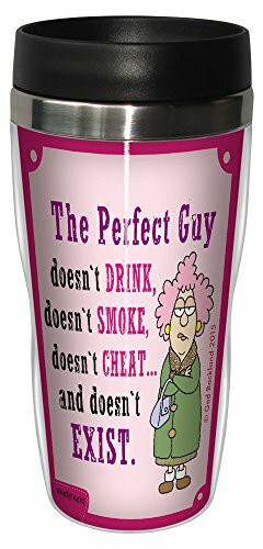 Tree-Free Greetings 16-Ounce Sip &#39;N Go Stainless Lined Travel Mug, Aunty Acid The Perfect Guy