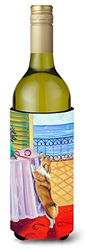 Caroline&#39;s Treasures 7285Literk Corgi Wine Bottle Beverage Insulator Beverage Insulator Hugger, Wine Bottle, Multicolor