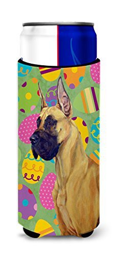 Caroline&#39;s Treasures Lh9400Muk Great Dane Easter Eggtravaganza Ultra Beverage Insulators For Slim Cans, Slim Can, Multicolor