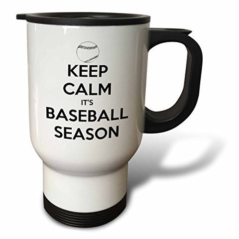 3Drose 3Drose&quot;Keep Calm Its Baseball Season, Multicolor And Black&quot; Travel Mug, 14 Oz, Multicolor