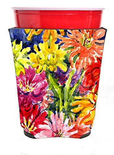 Caroline&#39;s Treasures 6069Rsc Flower - Gerber Daisies Red Solo Cup Beverage Insulator Hugger, Red Solo Cup, Multicolor