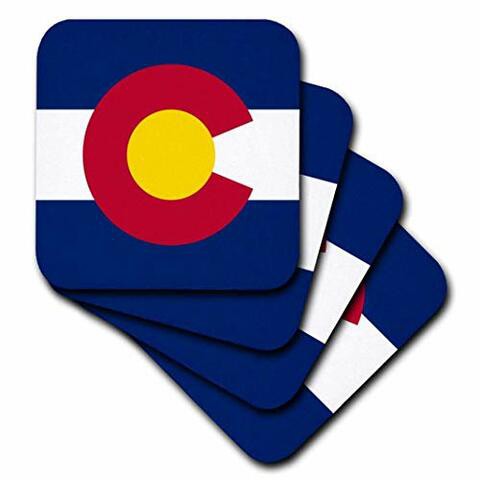 3dRose CST_55386_2 State Flag of Colorado PD-US Soft Coasters (Set of 8)