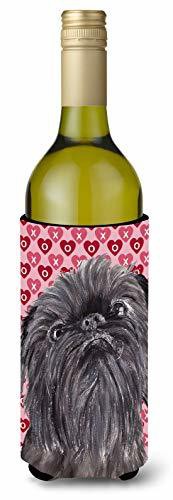 Caroline&#39;s Treasures Sc9559Literk Brussels Griffon Valentine&#39;s Love Wine Bottle Beverage Insulator Beverage Insulator Hugger, Wine Bottle, Multicolor