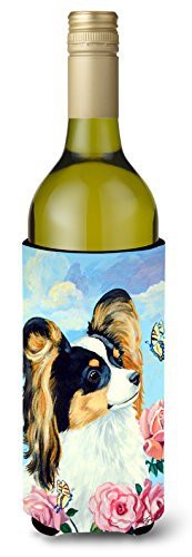 Caroline&#39;s Treasures 7242Literk Papillon Wine Bottle Beverage Insulator Beverage Insulator Hugger, Wine Bottle, Multicolor